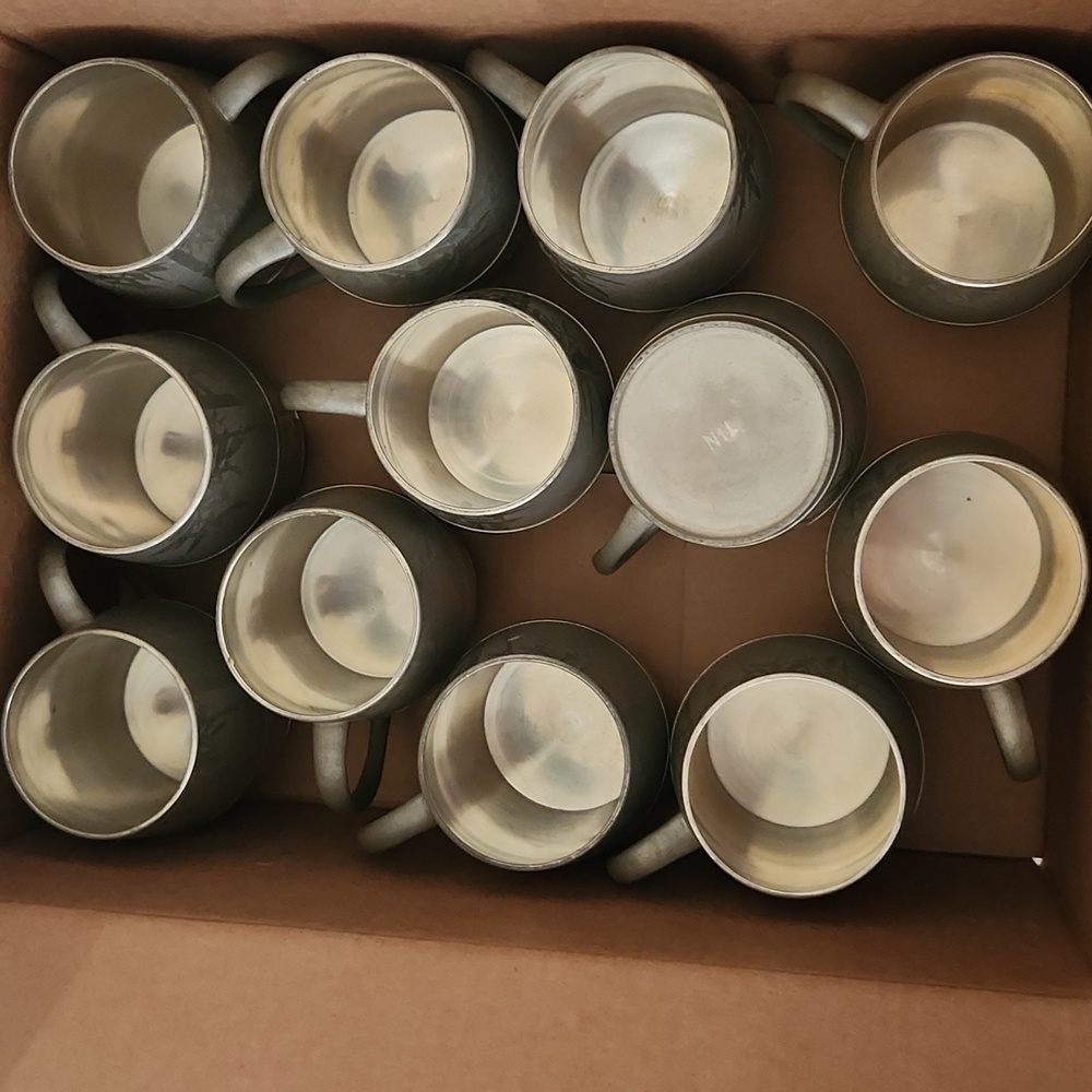 100% Pewter mugs 12